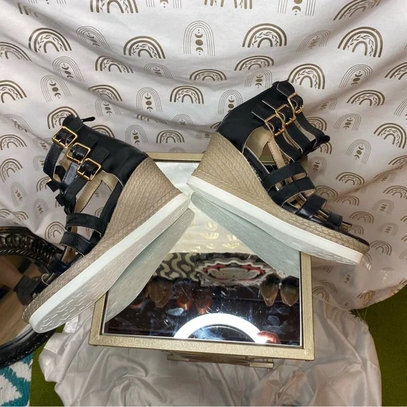 Chic Black Strappy Wedge Sandals - Picture 12 of 12